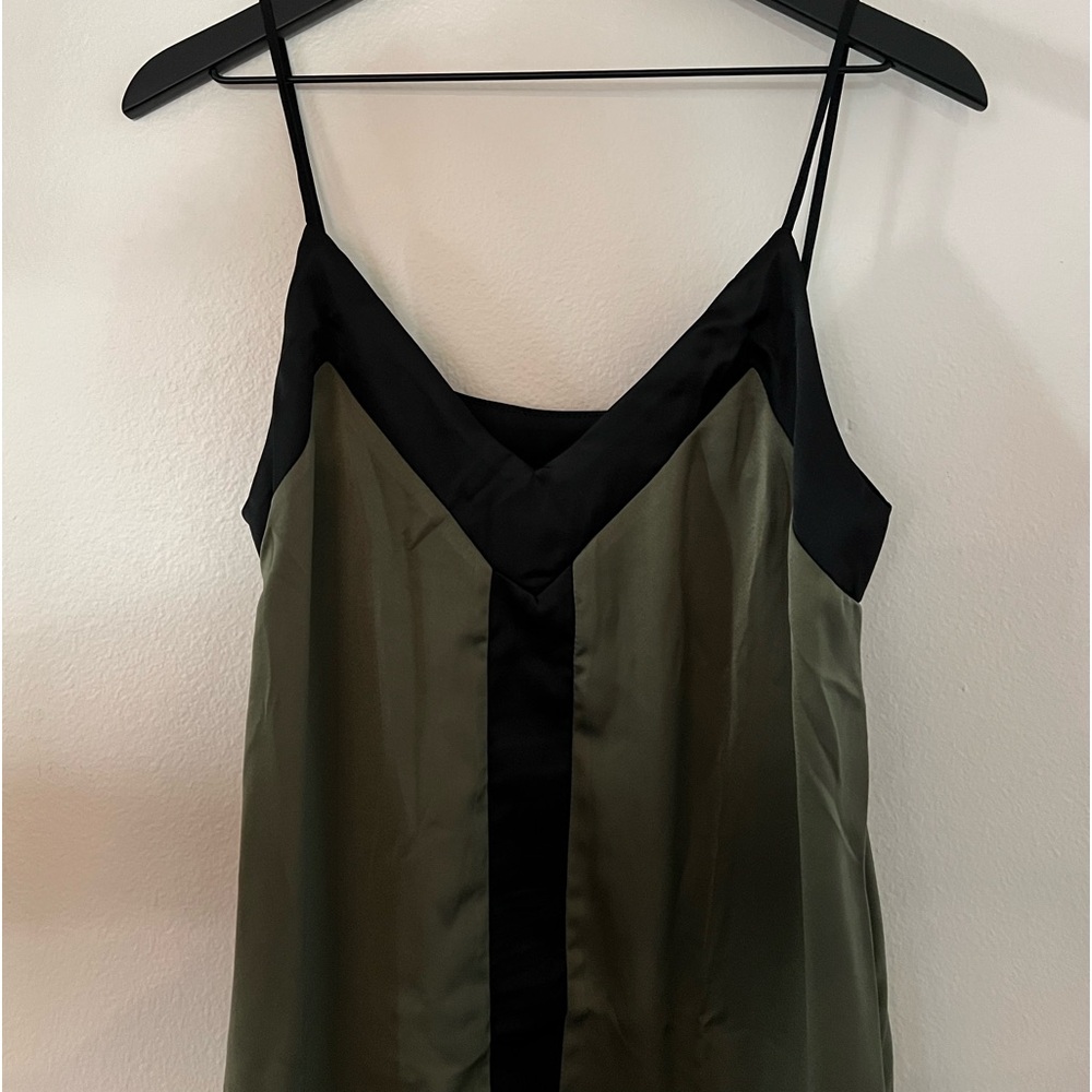 Slip dress with pockets size M green and black
